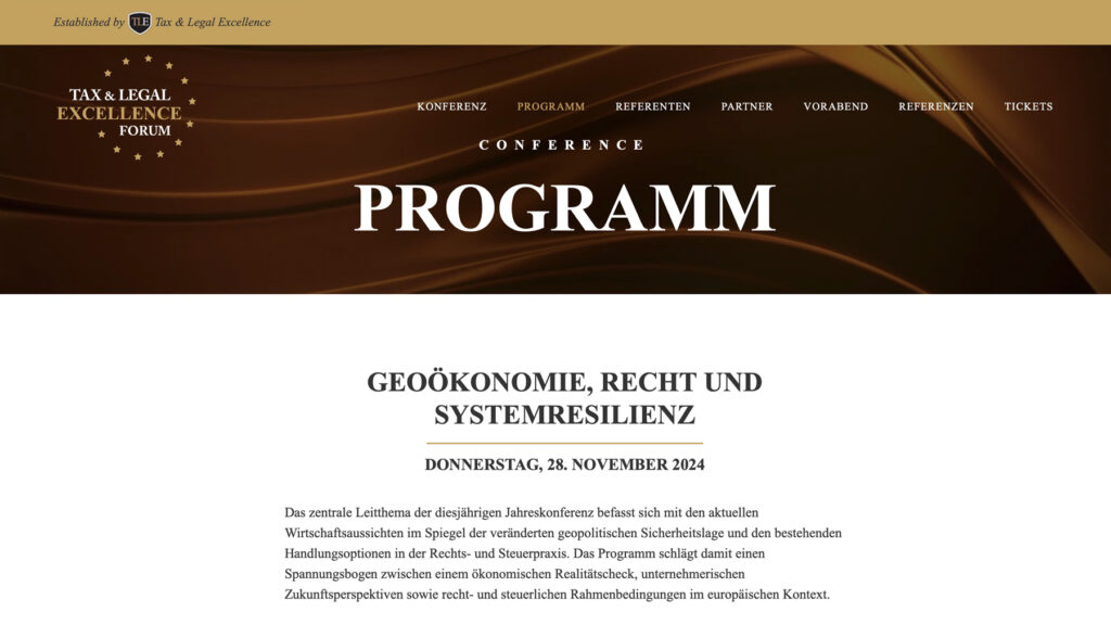 Gerald Schachner moderierte das Panel zur Internationalen Steuerpolitik auf der interdisziplinären Leitkonferenz für Steuern, Recht & Wirtschaft Panel in Berlin.